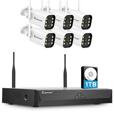 JENNOV 10CH 5MP NVR Two Way Audio Wireless IP Security Camera System AI Detect