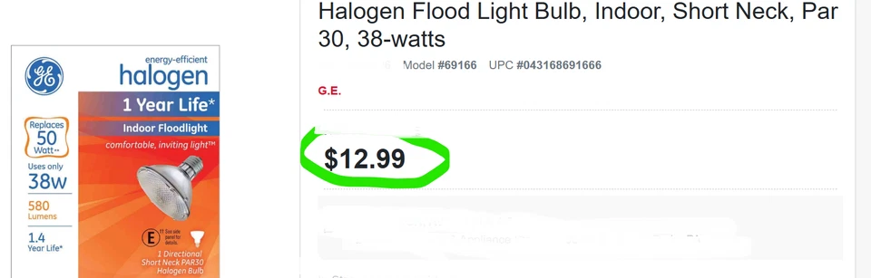 6pk Energy-Efficient Flood Light Bulb, Indoor, Short Neck, Par 30, [B8S1 - Image 2 of 4