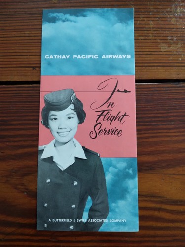 Vintage Cathay Pacific Airways "In Flight Service" Brochure - 1960's