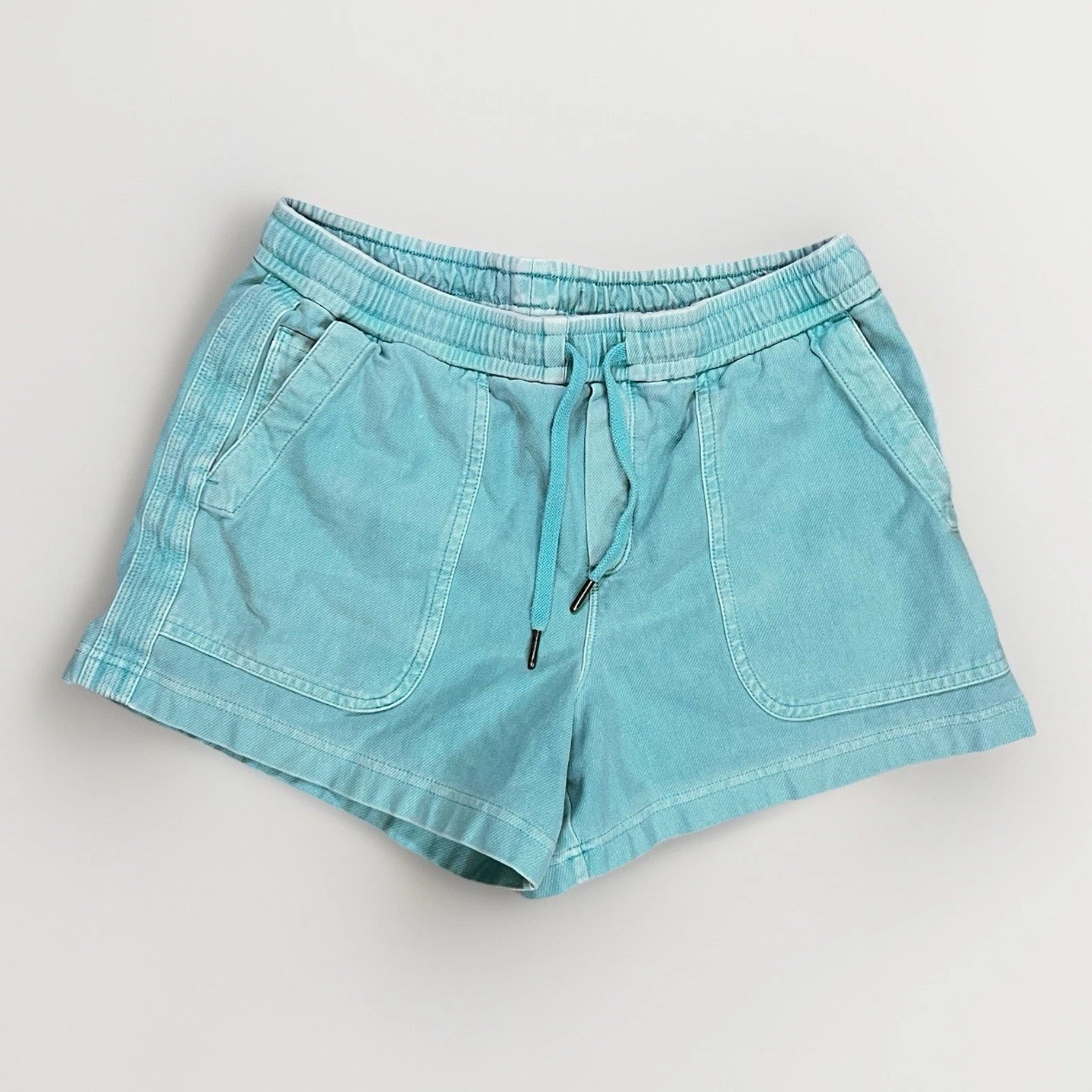 Athleta Women's Farallon 4" Drawstring Shorts LV5 Gulf Turquoise Blue Size M