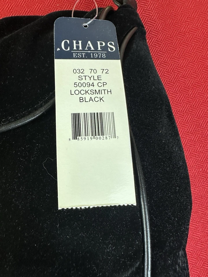 Bolso Cartera Hobo Cerrajero Cuero Terciopelo Negro Chaps Ralph Lauren Nuevo con Etiquetas Foto 2 de 4