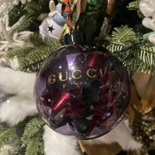 Gucci Perfumes 2013 Holiday Christmas Ornament Ball w/box GWP Limited Damaged