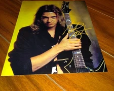 Adrian Smith Signed 8x10 Iron Maiden 1986 Era Posed With Guitar Guitarist