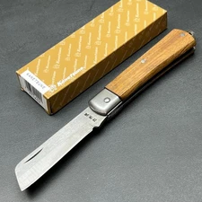 Kanetsune Brown Wood SK-4 High Carbon Steel Clad Blade Slip Joint Folding Knife