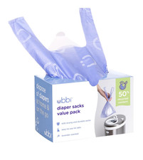 Disposable Nappy Sacks, Lavender Scented, Easy-To-Tie Tabs, Baby Diaper Disposal