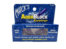 NEW Macks AquaBlock Reusable Swimming Ear Plugs Reusable PURPLE 2 Pairs 