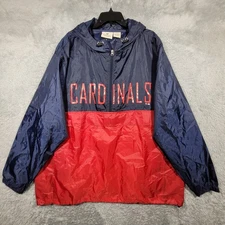Fanatics Cardinals Pullover Rain Jacket 2XL Mens MLB Red Blue Windbreaker