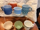 Vintage Milk Glass Mug Cup Fire King Federal Kimberly Stackable Lot Jadeite