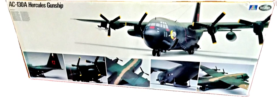 Testors-AC/130A Gun Ship-1/48th-All PARTS SEALED- 1985-#596- 33"+ wing span-Read - Image 2 of 4
