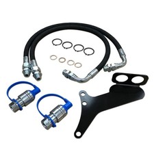 Single Hydraulic Remote Hose, Coupler, And Bracket Kit Fits Massey Ferguson