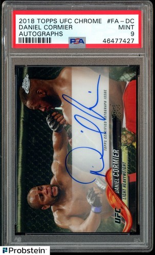2018 Topps UFC Chrome Refractor Daniel Cormier AUTO PSA 9 MINT
