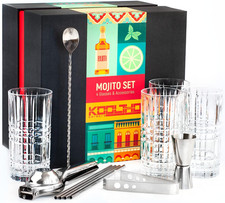 Kit Bicchieri Mojito Vetro Set, Kit Mojito Cocktail Professionale Bicchiere Gran