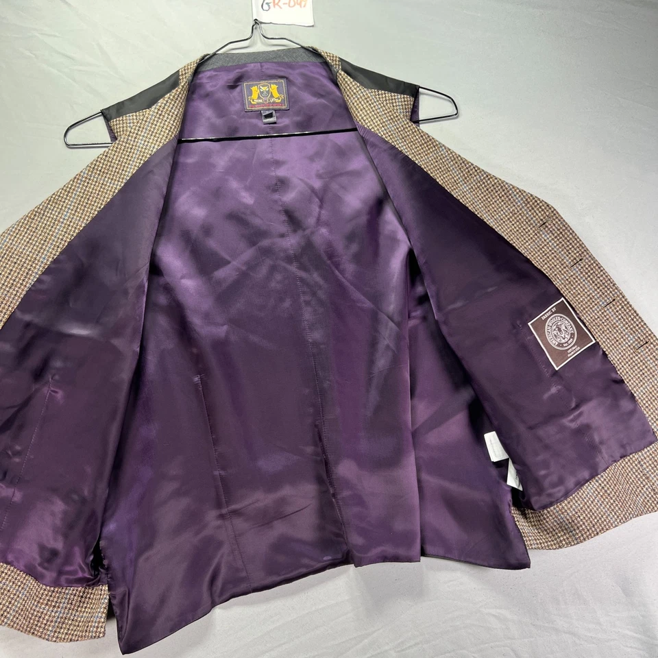 J Crew Vest Mens Large Brown Wool Houndstooth Dress Waistcoat Formal Paul Feig - Image 3 of 4