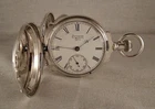 ANTIQUE WALTHAM P.S.BARTLETT COIN SILVER BOX HINGE HUNTER CASE 18s POCKET WATCH