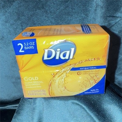 Dial Gold Antibacterial Deodorant Soap 3.2 oz Bars 2 Pack for Body Hands