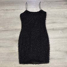 Fashion Nova Women’s Black Beaded Bodycon Dress Small
