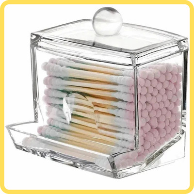 ''Wattestäbchen Aufbewahrungsbox mit Deckel - großes Fassungsvermögen transparentes Glas''