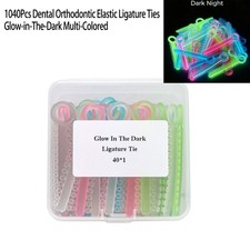 1040Pcs Dental Orthodontic Elastic Ligature Ties Glow-in-The-Dark Multi-Colored