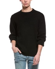 Slate  Stone Waffle Knit Wool-Blend Crewneck Sweater Men's