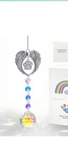 Pet Memorial Suncatcher - Dog Paw Memorial Gifts, Pet Loss Crystal Prisms Rainbo