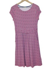 Boden Amelie Dress Jersey Knit Geo Print Pockets Short Sleeves Size 8P