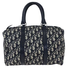 Christian Dior Navy Canvas Trotter Handbag 155582