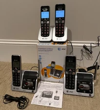 Lot AT&T Cordless Phone Digital Answering System CL82201 4 Phones W/ 2 Base Sets
