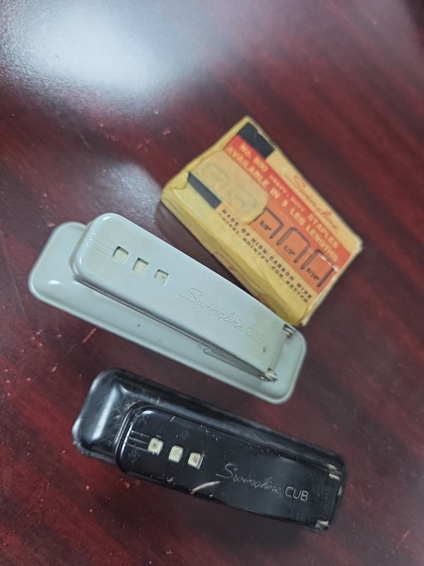 Vtg Swingline Stapler Lot. 2 Cub Stapler And Box Of Vintage Staples