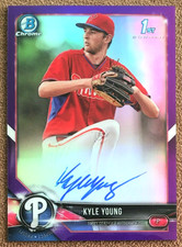 2018 Bowman Chrome Autograph Purple Refractor /250 Kyle Young #CPAKY Phillies RC