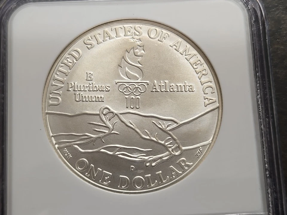 1995-D PCGS MS69 MS 69 90% Silver Olympics Cycling Silver Dollar $1 - Image 3 of 4