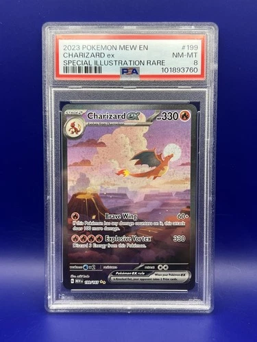 Charizard ex 199 Scarlet Violet 151 Special Illustration Rare PSA 8 Ink Error!