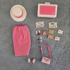 Vintage 1984 Barbie Day To Night #7929 Pink Skirt, Briefcase, Purse Accessories