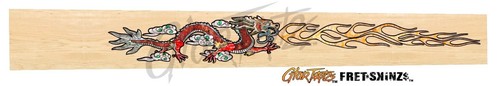 Red Dragon Fret*Skinzs Guitar inlay sticker decal - Faux Woods - Right Guitar - Picture 10 of 12