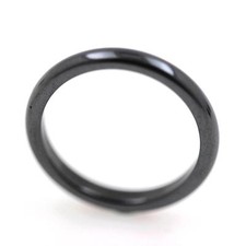 Bague alliance anneau rond Hématite noire 3 mm