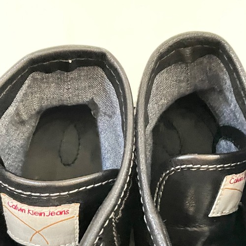 Calvin Klein Trevor Boots Lace Ups Block Heel Canvas Tumbled Leather size 8 - Picture 13 of 13
