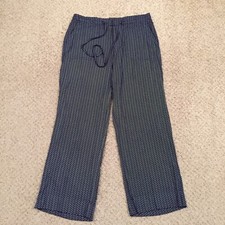 Tommy Hilfiger Pants Womens Size 2 Blue Geometric Lightweight Straight Leg