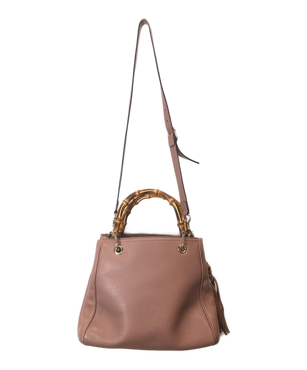 GUCCI Gucci Bamboo Shopper Handbag pink Auth From Japan | eBay