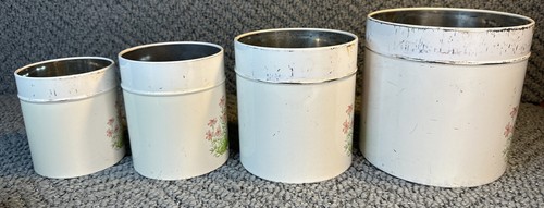 MCM Counterpoint San Francisco Vintage Metal Storage Canister Tin Floral Set SEE - Picture 10 of 17