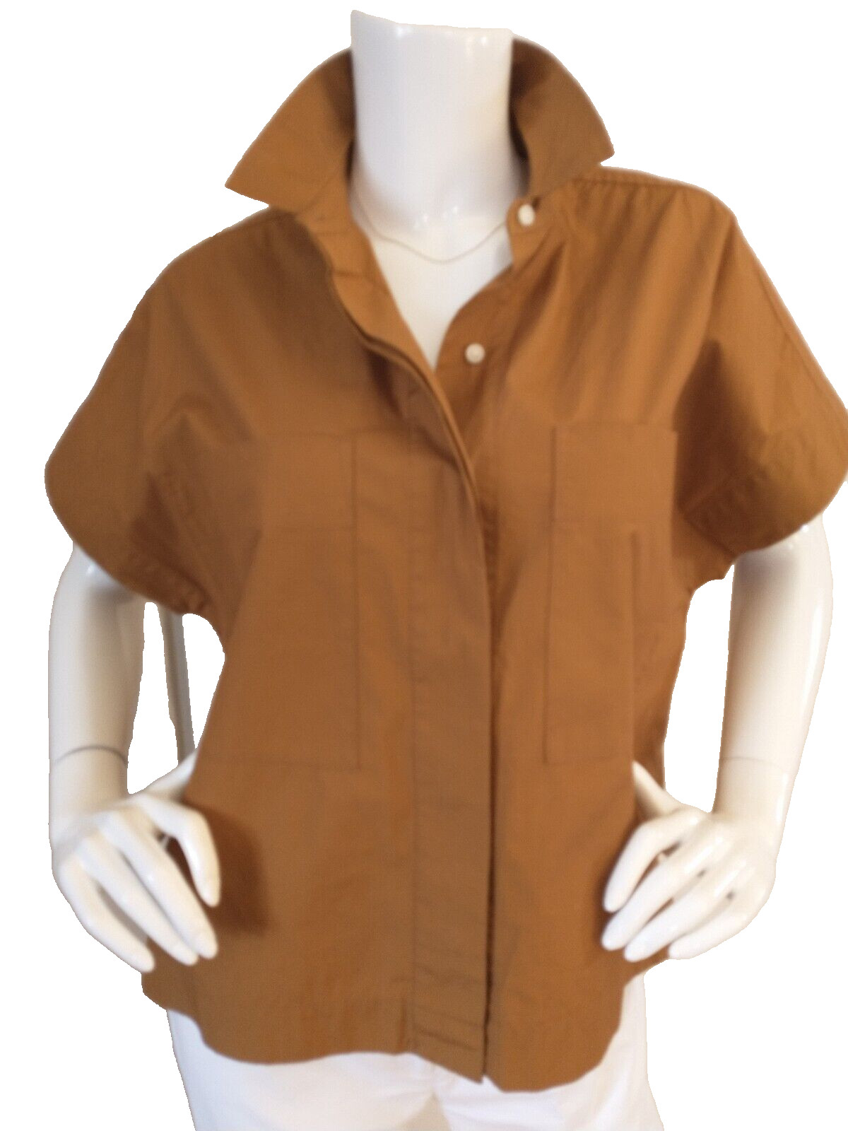 Everlane Cotton Poplin Button Down Box Shirt in Spice Sz M NWT