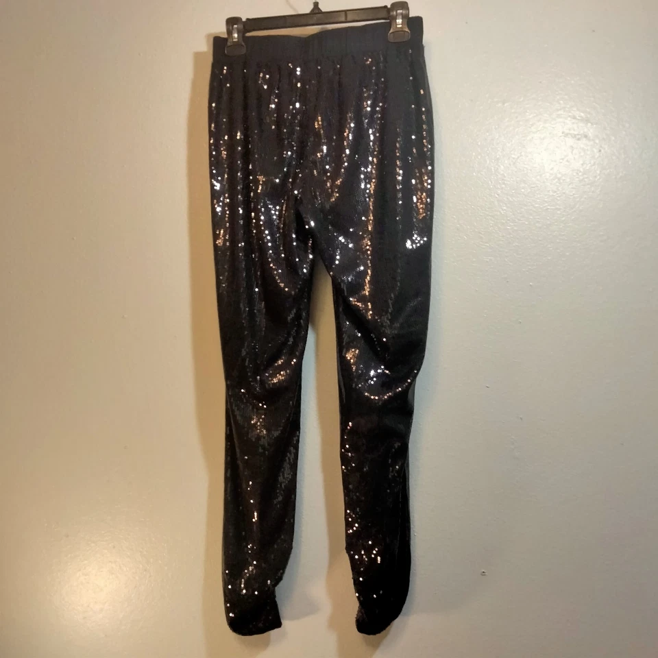 Pantalones de lentejuelas White House Black Market XS tiro medio ~ dobladillo lateral tobillo abierto Foto 3 de 4