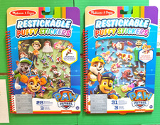 2 x Melissa & Doug Paw Patrol RESTICKABLE PUFFY STICKERS and Scenes