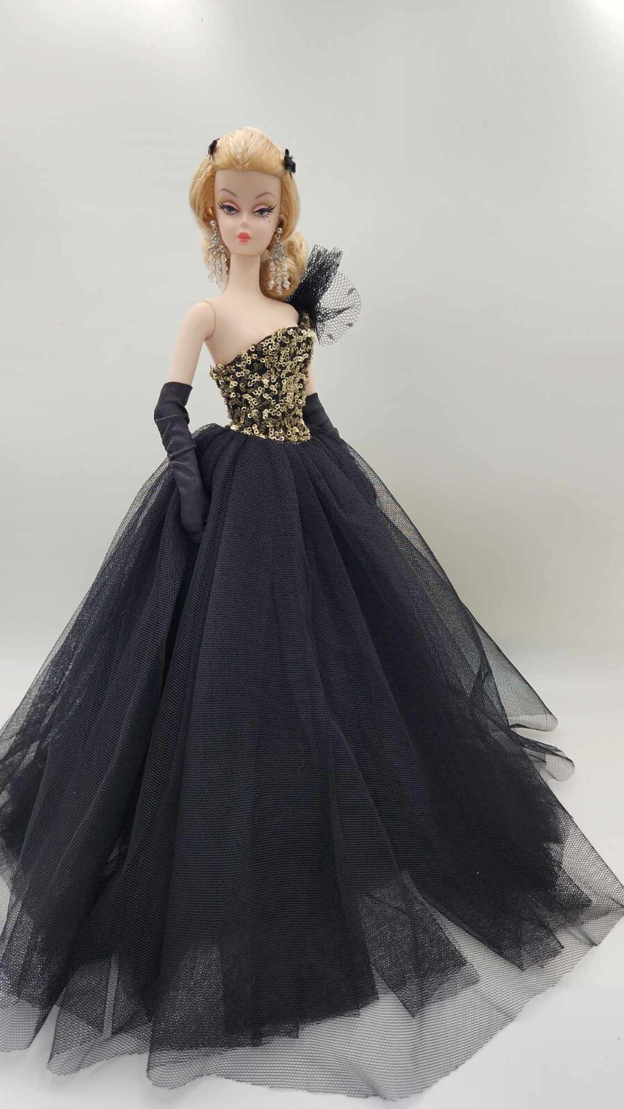 Handmade silk stone Barbie doll dress outfit for fashion dolls-image