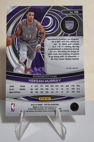 2022-23 Panini Spectra Asia Prizm #195 Keegan Murray RC Sacramento Kings - Bild 2 von 2