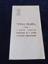 Vintage 1966 Sunline Stella Solaris Mediterrean Cruise Travel  Brochure  B280
