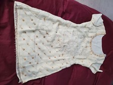 Indian Punjabi suit  for  Kids , perfect for wedding or event - Cream