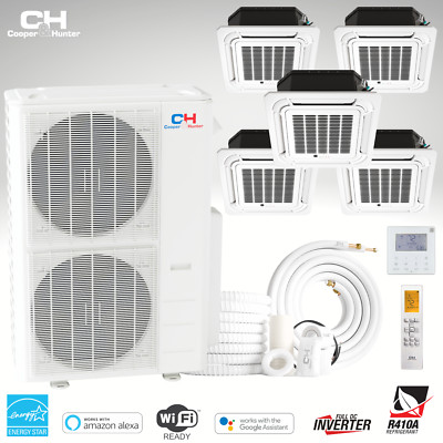 48000 BTU Five 5 Zone Mini Split Heat Pump Air Conditioner 9K+9K+9k+9K+9K