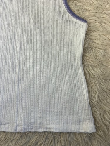 Anthropologie Saturday Sunday Seidler geripptes Tanktop weiß & lila Größe Large - Bild 8 von 8