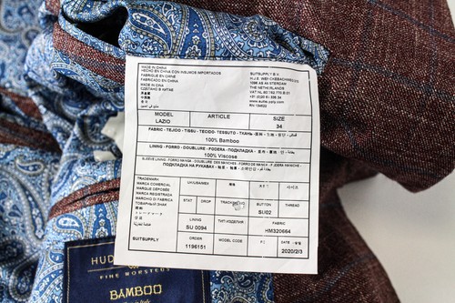 SUITSUPPLY Lazio Men Blazer EU34 Red Slim Formal Checked Half-Lined Bamboo - Picture 6 of 7