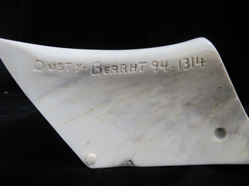 DUSTY BEARHT Canada Native INUIT Carved Caribou Antler EAGLE Bird Art Sculpture - Picture 11 of 11
