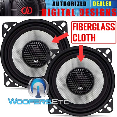 DD AUDIO D-X4b FIBERGLASS 4'' 175W COAXIAL 2-WAY SILK TWEETERS CAR SPEAKERS NEW